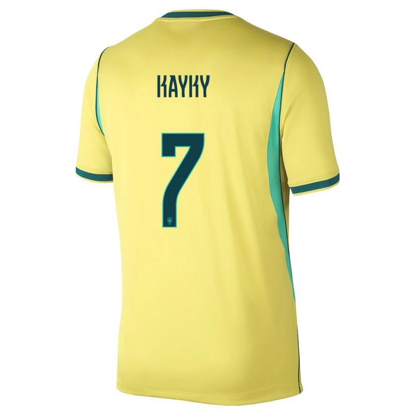 Danxenレディースブラジルカイキ・ダ・シウヴァ・チャガス#7黄 緑ホームシャツ26-28ジャージーユニフォーム