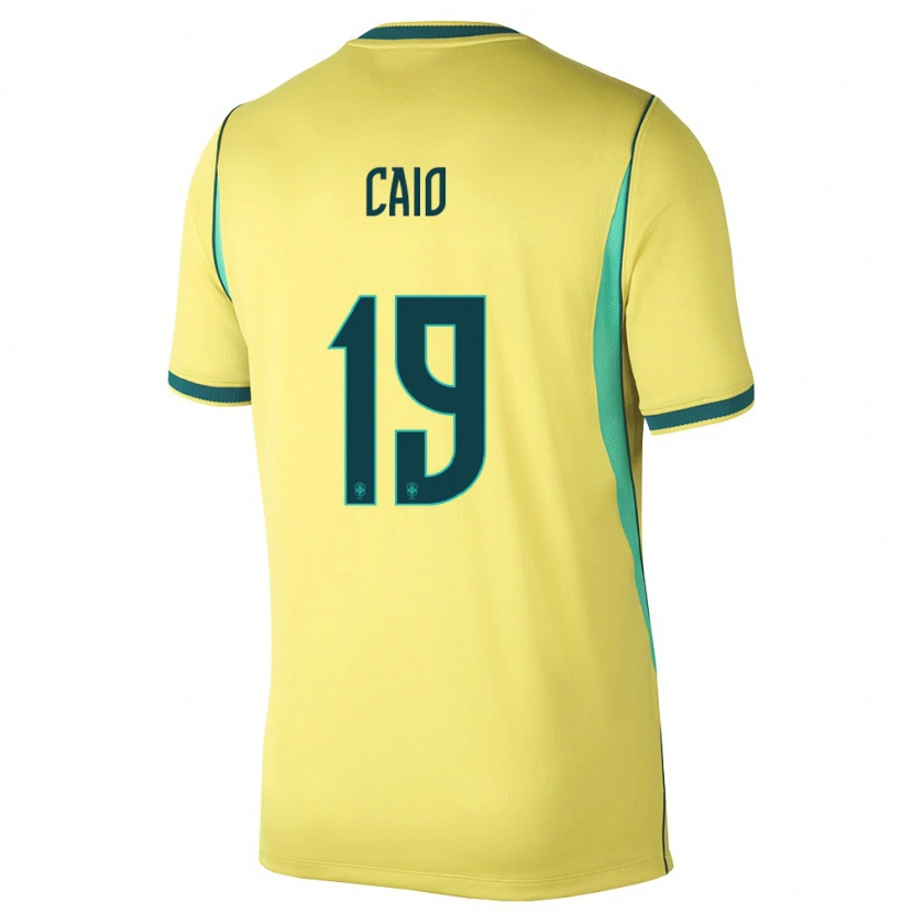 DanxenレディースブラジルCaio#19黄 緑ホームシャツ26-28ジャージーユニフォーム