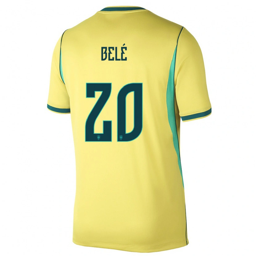 DanxenレディースブラジルErick Belé#20黄 緑ホームシャツ26-28ジャージーユニフォーム