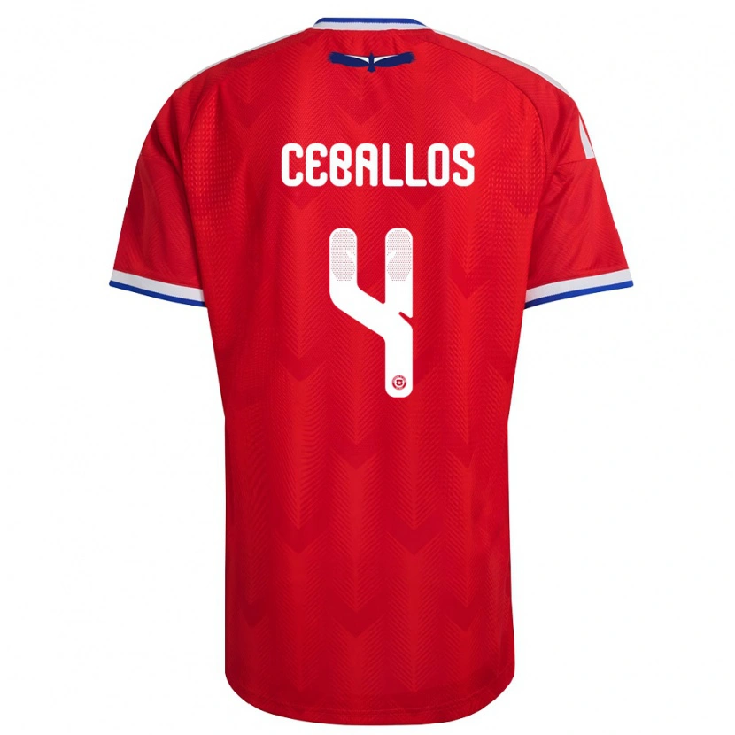 DanxenレディースチリTeo Ceballos#4赤 白 青ホームシャツ26-28ジャージーユニフォーム