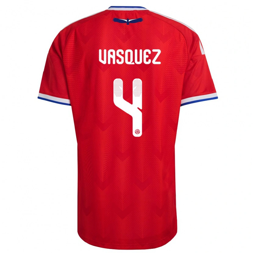 DanxenレディースチリMatías Vásquez#4赤 白 青ホームシャツ26-28ジャージーユニフォーム