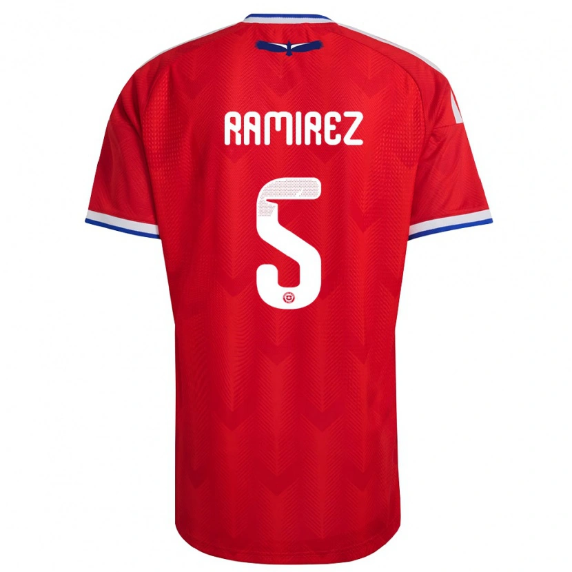 DanxenレディースチリFernanda Ramírez#5赤 白 青ホームシャツ26-28ジャージーユニフォーム