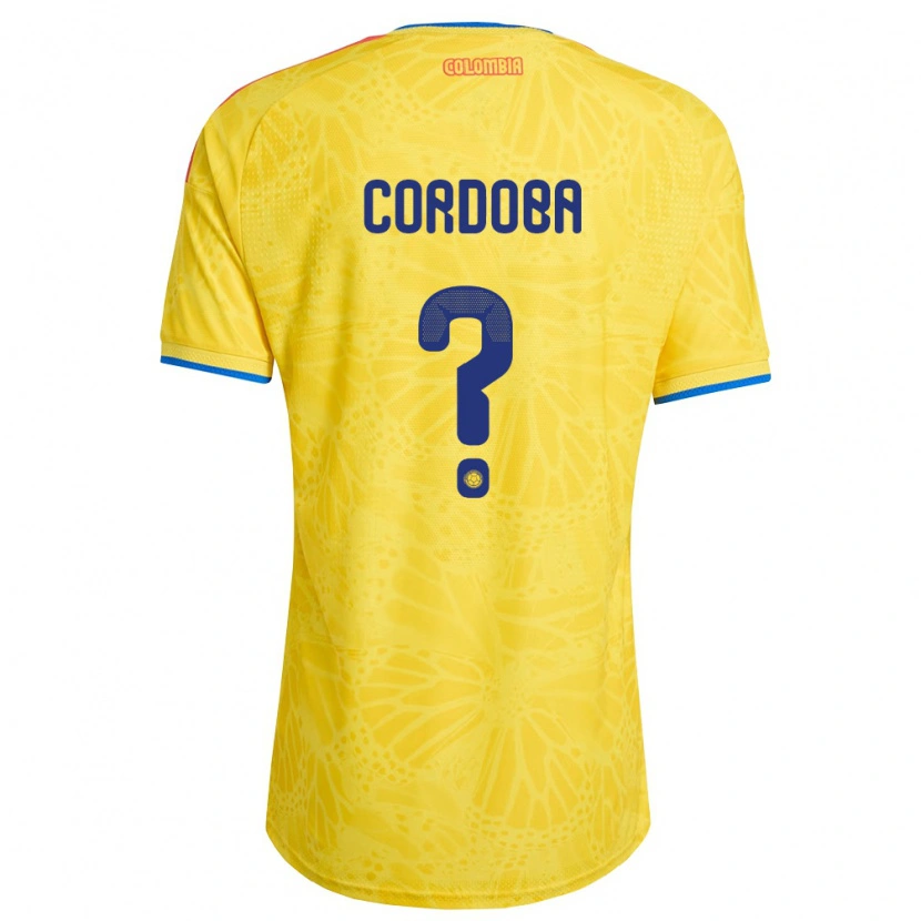 DanxenレディースコロンビアJaider Cordoba#0黄 青 赤ホームシャツ26-28ジャージーユニフォーム