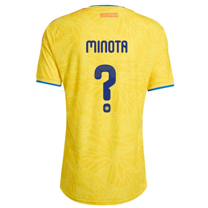 DanxenレディースコロンビアVíctor Minota#0黄 青 赤ホームシャツ26-28ジャージーユニフォーム