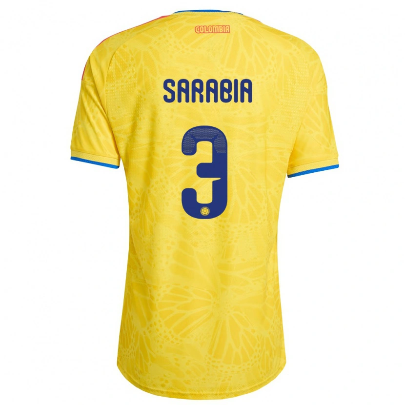 DanxenレディースコロンビアCarlos Sarabia#3黄 青 赤ホームシャツ26-28ジャージーユニフォーム