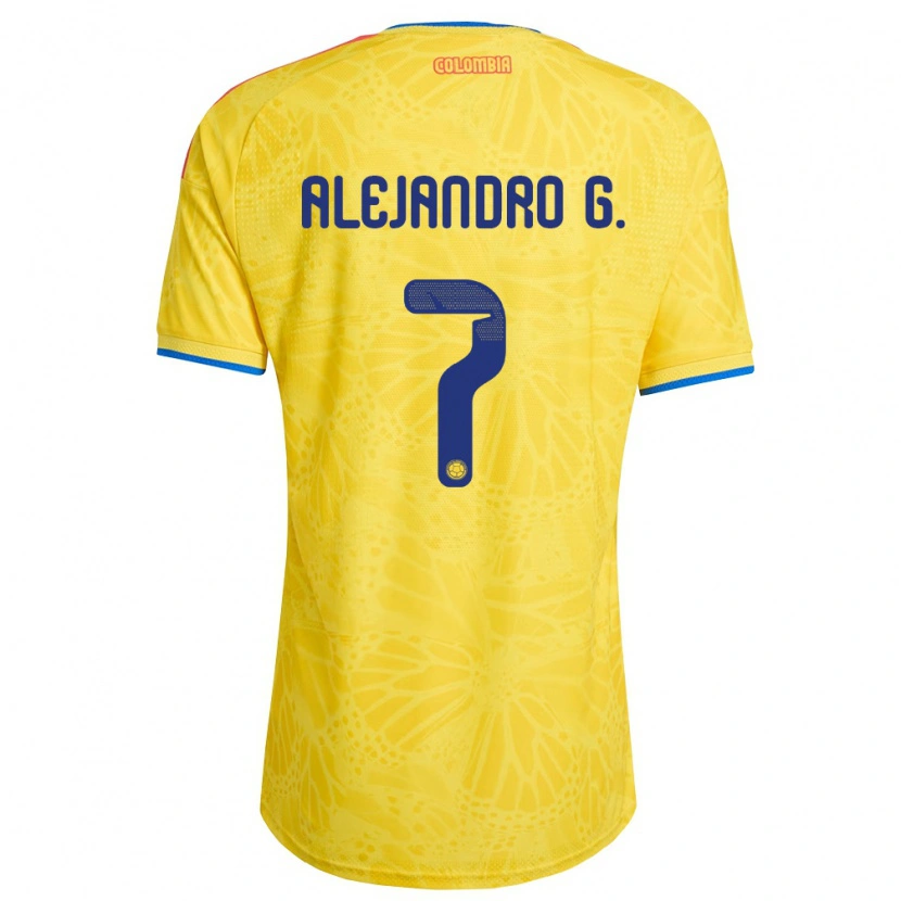 DanxenレディースコロンビアAlejandro García#7黄 青 赤ホームシャツ26-28ジャージーユニフォーム