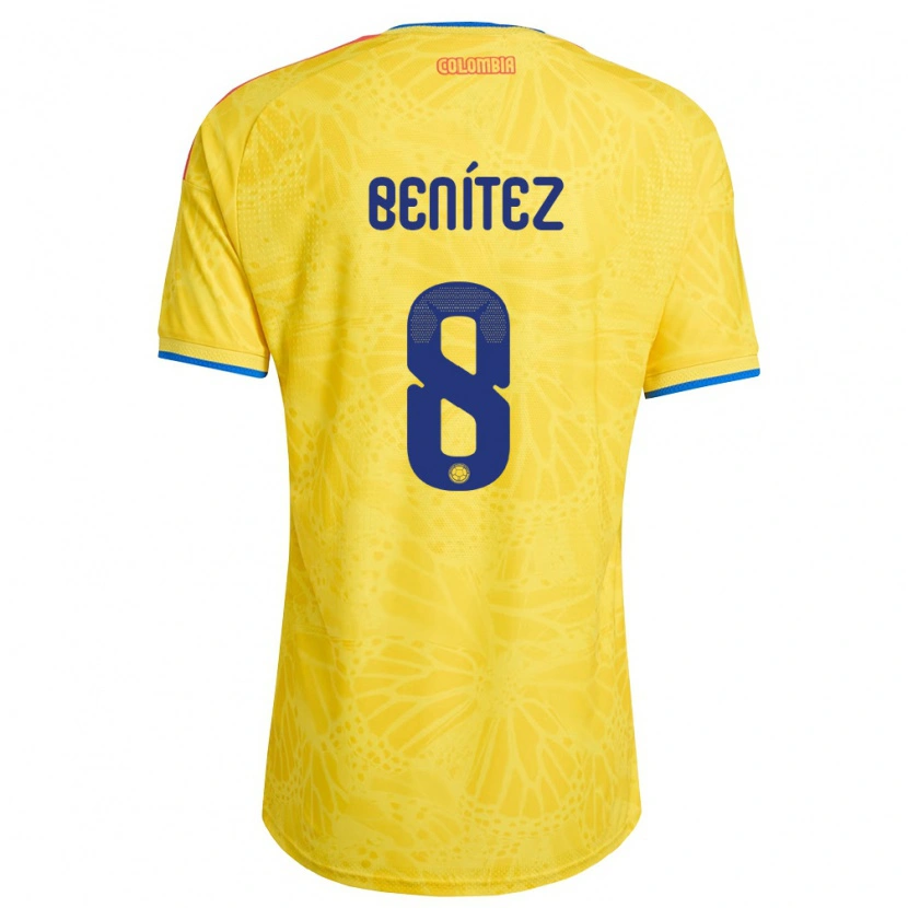 DanxenレディースコロンビアRoyner Benítez#8黄 青 赤ホームシャツ26-28ジャージーユニフォーム