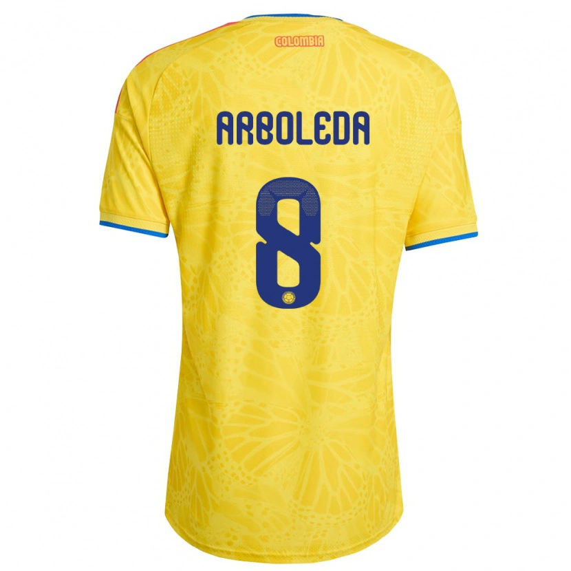DanxenレディースコロンビアJordan Arboleda#8黄 青 赤ホームシャツ26-28ジャージーユニフォーム