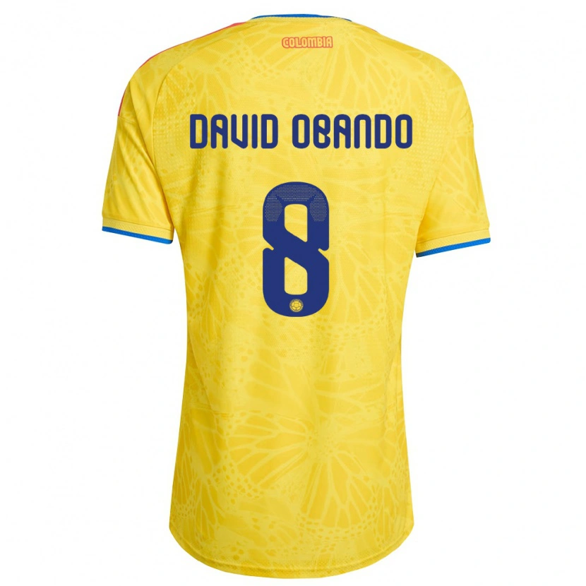 DanxenレディースコロンビアJuan David Obando#8黄 青 赤ホームシャツ26-28ジャージーユニフォーム