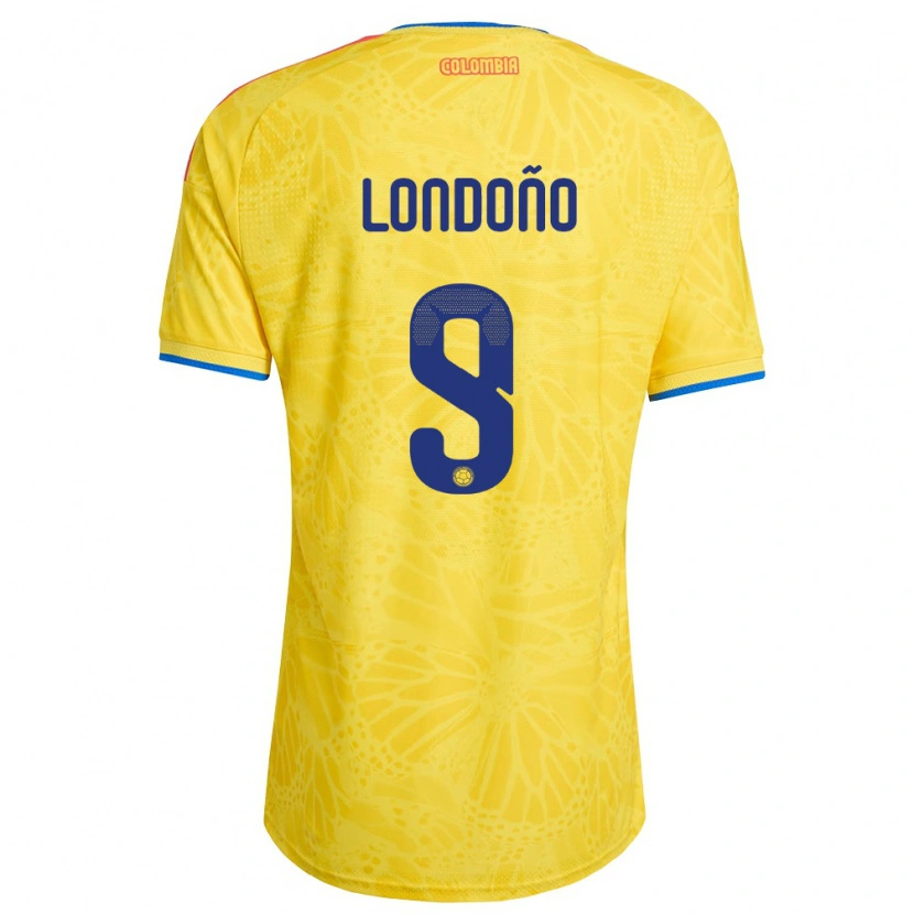 DanxenレディースコロンビアSantiago Londoño#9黄 青 赤ホームシャツ26-28ジャージーユニフォーム