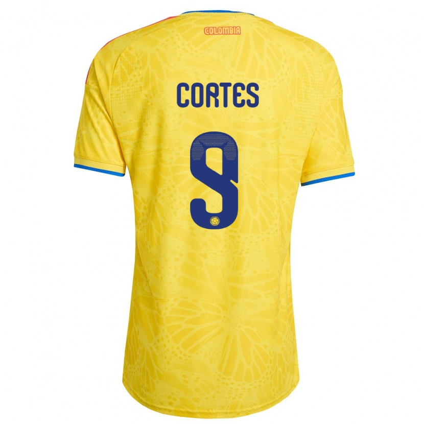 DanxenレディースコロンビアCarlos Cortés#9黄 青 赤ホームシャツ26-28ジャージーユニフォーム
