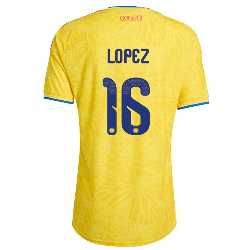 DanxenレディースコロンビアWilliam López#16黄 青 赤ホームシャツ26-28ジャージーユニフォーム