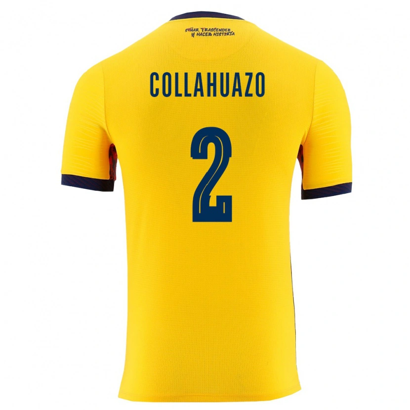 DanxenレディースエクアドルJair Collahuazo#2黄 紺ホームシャツ26-28ジャージーユニフォーム