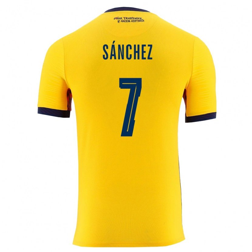 DanxenレディースエクアドルSantiago Sánchez#7黄 紺ホームシャツ26-28ジャージーユニフォーム