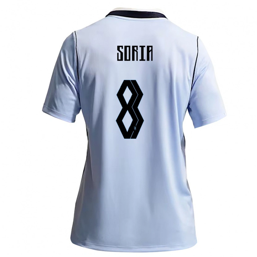 DanxenレディースウルグアイMateo Soria#8空色 白ホームシャツ26-28ジャージーユニフォーム