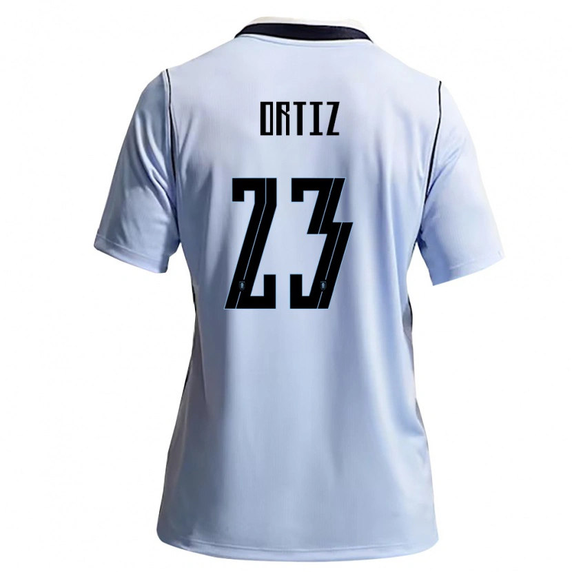 DanxenレディースウルグアイFelipe Ortiz#23空色 白ホームシャツ26-28ジャージーユニフォーム