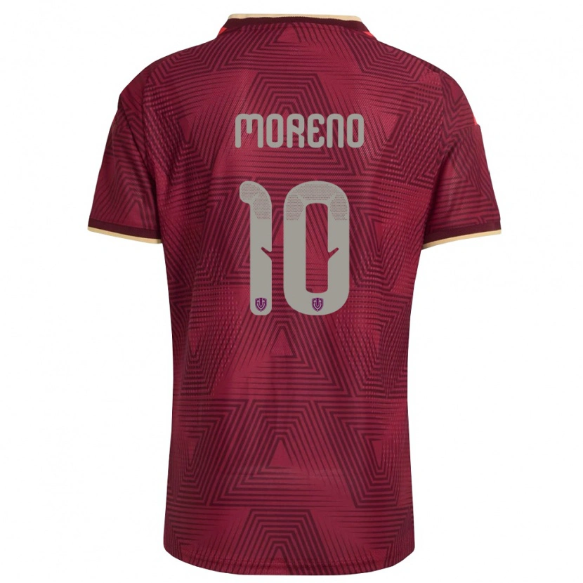 DanxenレディースベネズエラYerliane Moreno#10バーガンディ 金 黄ホームシャツ26-28ジャージーユニフォーム