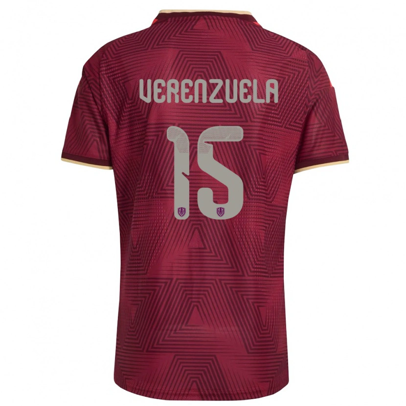 DanxenレディースベネズエラCarlos Verenzuela#15バーガンディ 金 黄ホームシャツ26-28ジャージーユニフォーム
