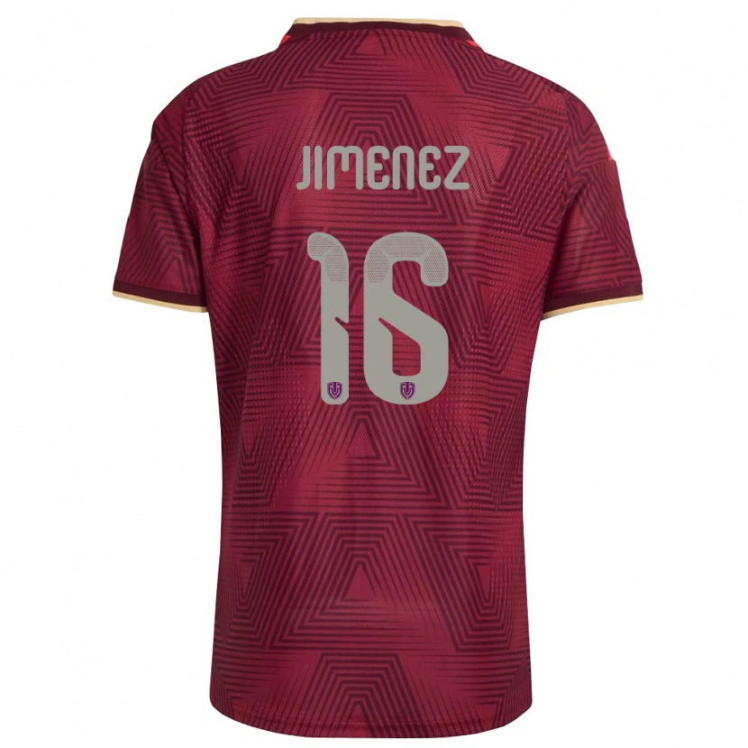 DanxenレディースベネズエラNéstor Jiménez#16バーガンディ 金 黄ホームシャツ26-28ジャージーユニフォーム