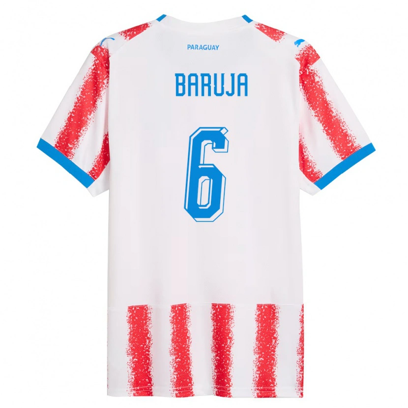 DanxenレディースパラグアイFabrizio Baruja#6白 赤 青ホームシャツ26-28ジャージーユニフォーム