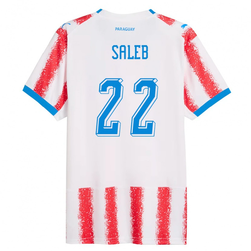 DanxenレディースパラグアイGloria Saleb#22白 赤 青ホームシャツ26-28ジャージーユニフォーム