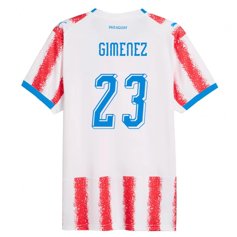 DanxenレディースパラグアイMiguel Giménez#23白 赤 青ホームシャツ26-28ジャージーユニフォーム