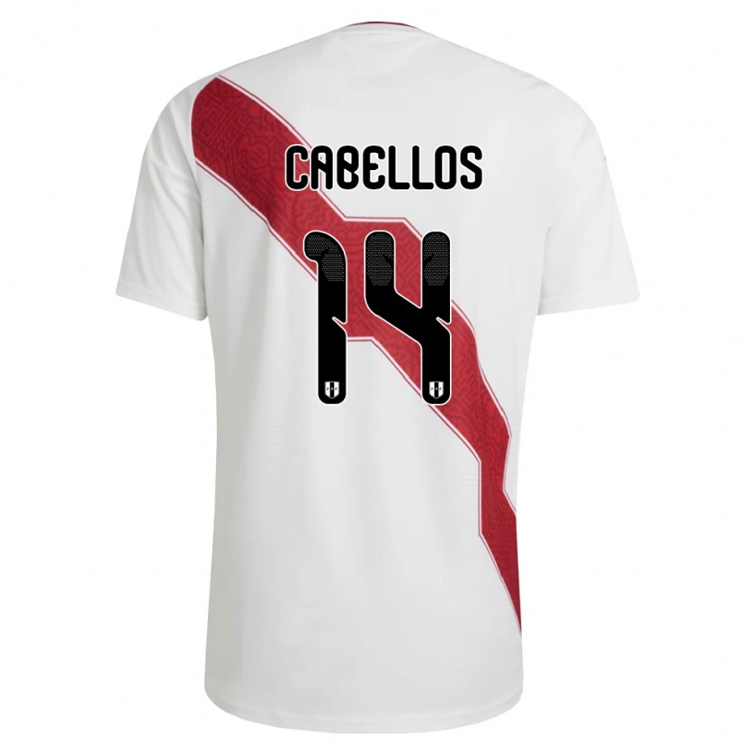 DanxenレディースペルーUriel Cabellos#14白 赤 黒ホームシャツ26-28ジャージーユニフォーム