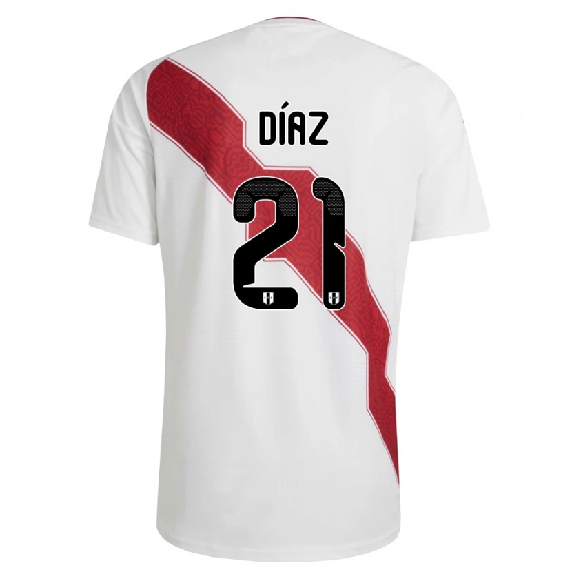 DanxenレディースペルーMatías Díaz#21白 赤 黒ホームシャツ26-28ジャージーユニフォーム