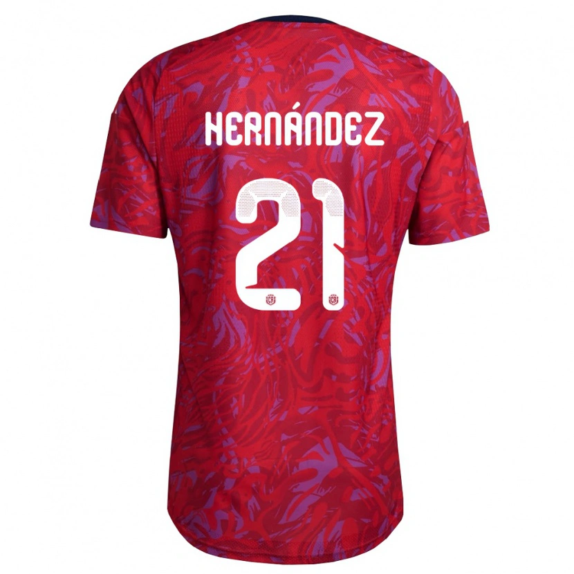 DanxenレディースコスタリカKeyner Hernández#21赤 紫 紺ホームシャツ26-28ジャージーユニフォーム