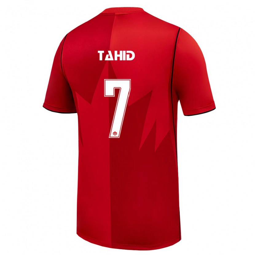 DanxenレディースカナダTaryck Tahid#7赤 白ホームシャツ26-28ジャージーユニフォーム