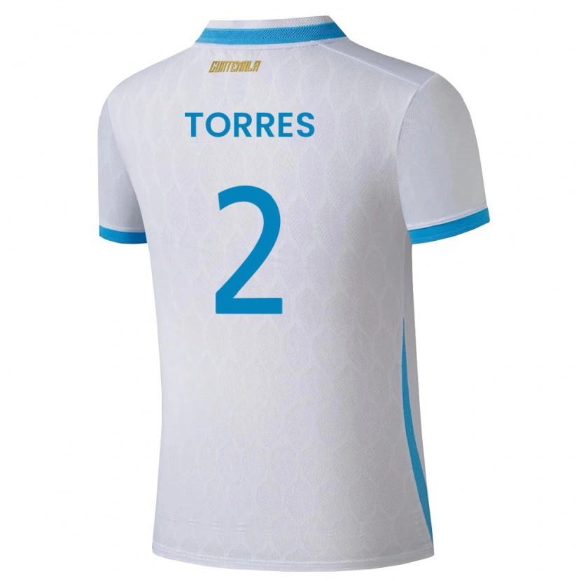 DanxenレディースグアテマラNicolás De Jesús Torres#2白 空色 金ホームシャツ26-28ジャージーユニフォーム