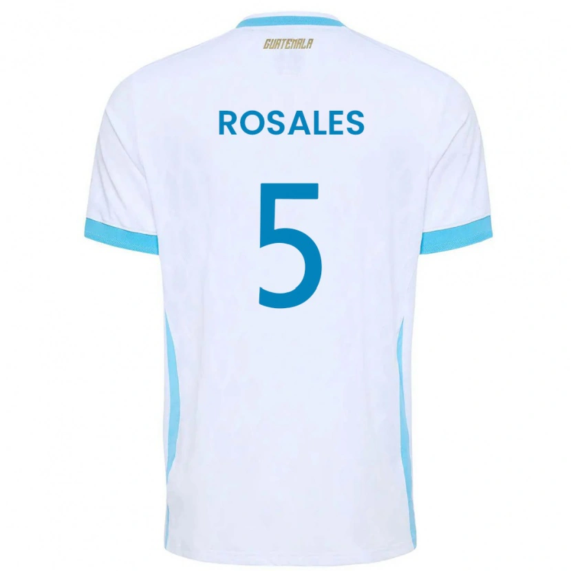 DanxenレディースグアテマラJosé Rosales#5白 空色 金ホームシャツ26-28ジャージーユニフォーム