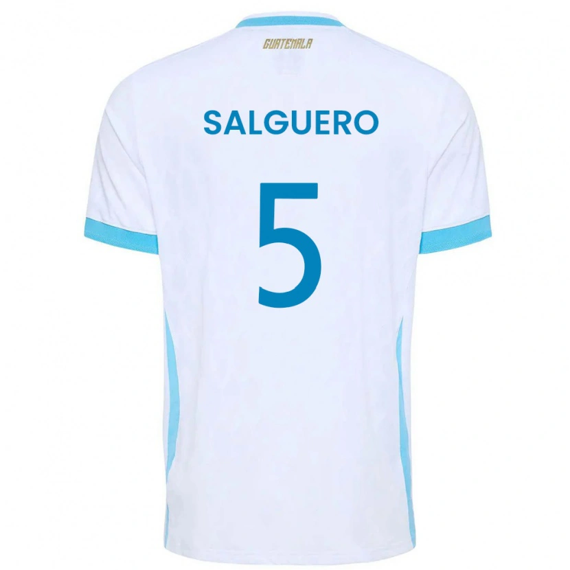 DanxenレディースグアテマラOsman Salguero#5白 空色 金ホームシャツ26-28ジャージーユニフォーム