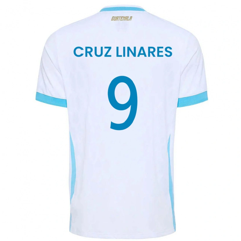 DanxenレディースグアテマラRaúl Cruz Linares#9白 空色 金ホームシャツ26-28ジャージーユニフォーム