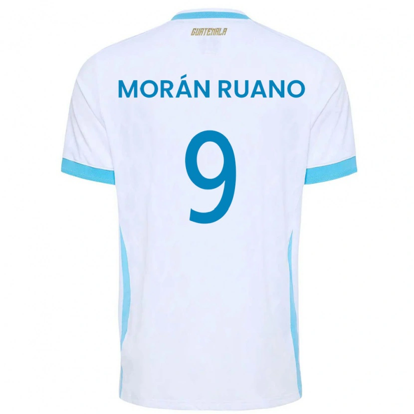 DanxenレディースグアテマラSebastian Morán Ruano#9白 空色 金ホームシャツ26-28ジャージーユニフォーム