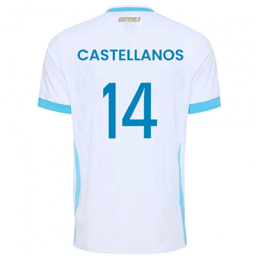 DanxenレディースグアテマラJorge Castellanos#14白 空色 金ホームシャツ26-28ジャージーユニフォーム