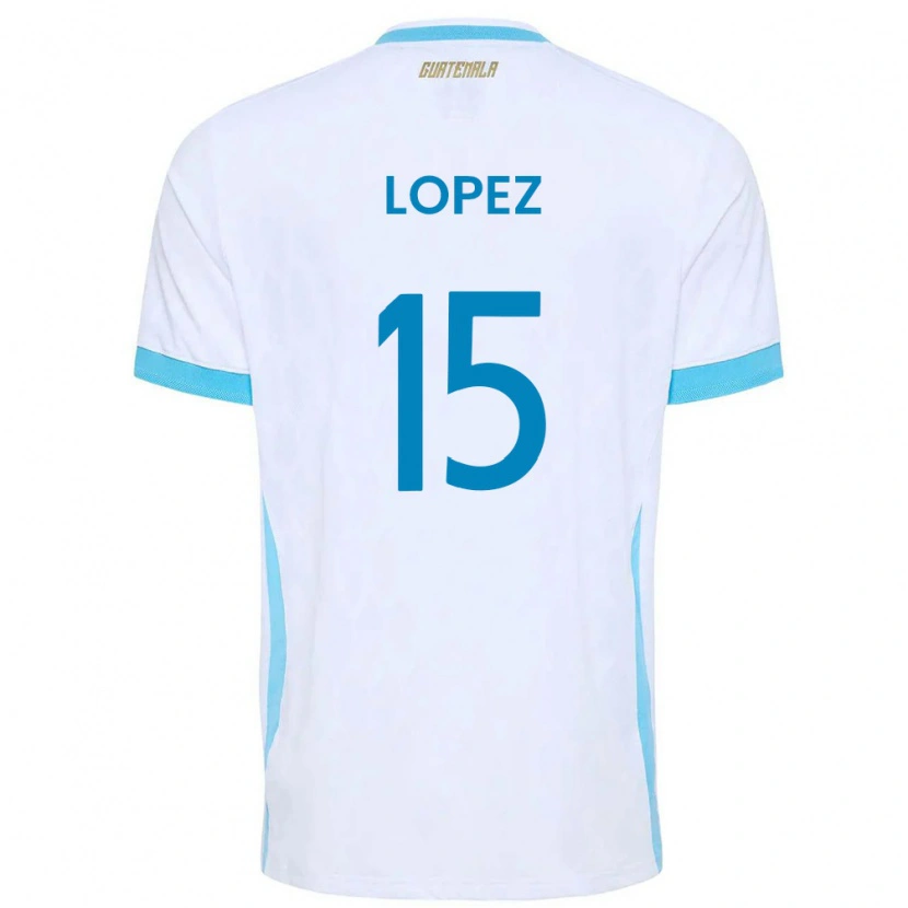 DanxenレディースグアテマラAntonio López#15白 空色 金ホームシャツ26-28ジャージーユニフォーム