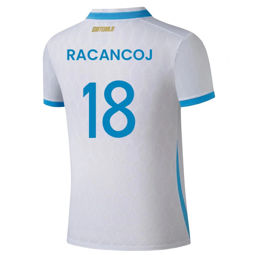 DanxenレディースグアテマラJustin Racancoj#18白 空色 金ホームシャツ26-28ジャージーユニフォーム