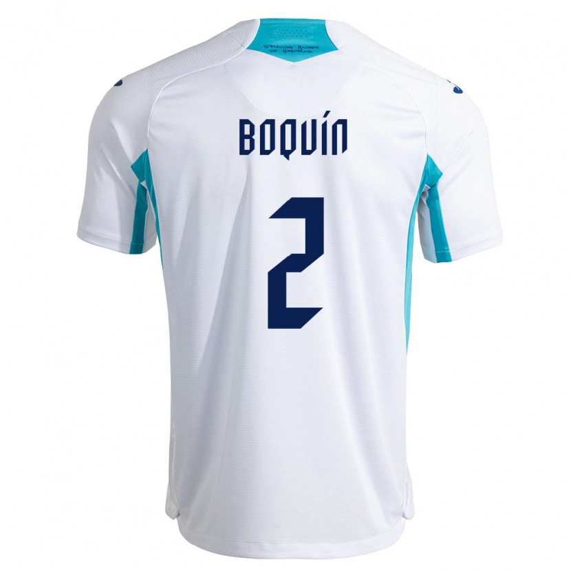 DanxenレディースホンジュラスStiven Boquín#2白 青 空色ホームシャツ26-28ジャージーユニフォーム