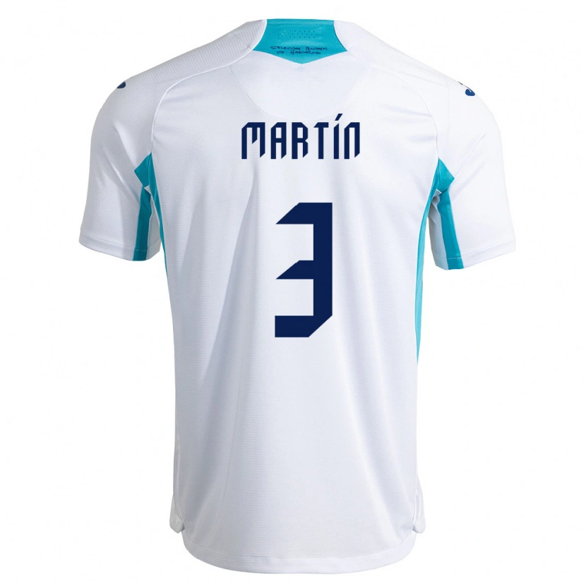DanxenレディースホンジュラスEnmanuel Martín#3白 青 空色ホームシャツ26-28ジャージーユニフォーム