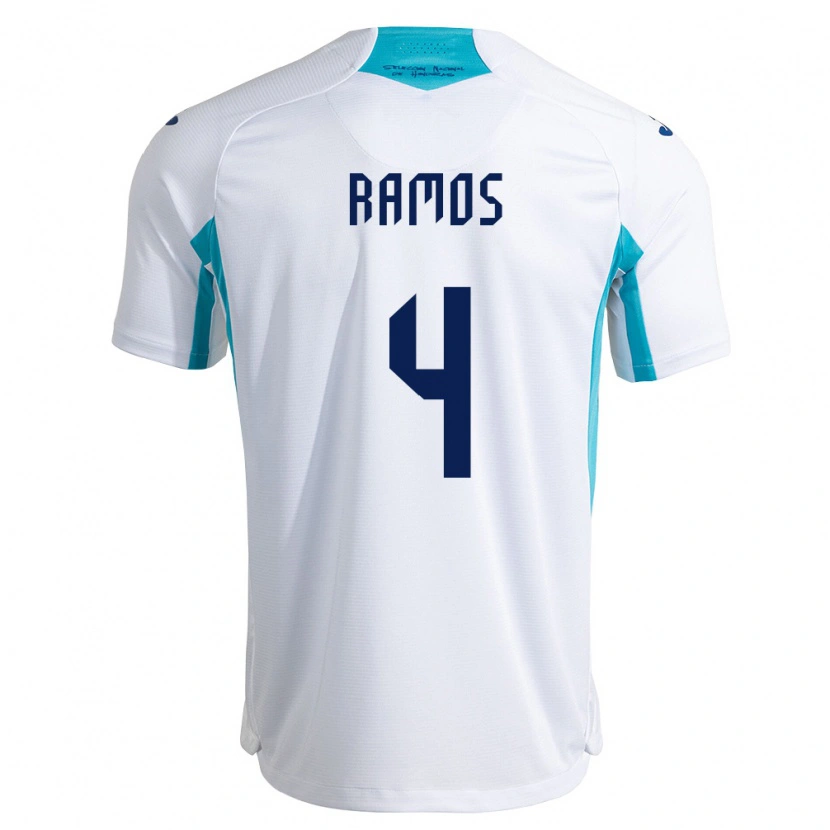 DanxenレディースホンジュラスJeffrey Ramos#4白 青 空色ホームシャツ26-28ジャージーユニフォーム