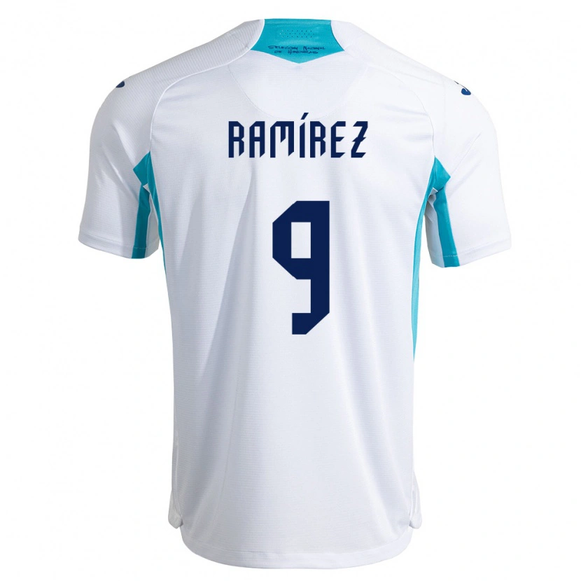 DanxenレディースホンジュラスTruimali Ramírez#9白 青 空色ホームシャツ26-28ジャージーユニフォーム