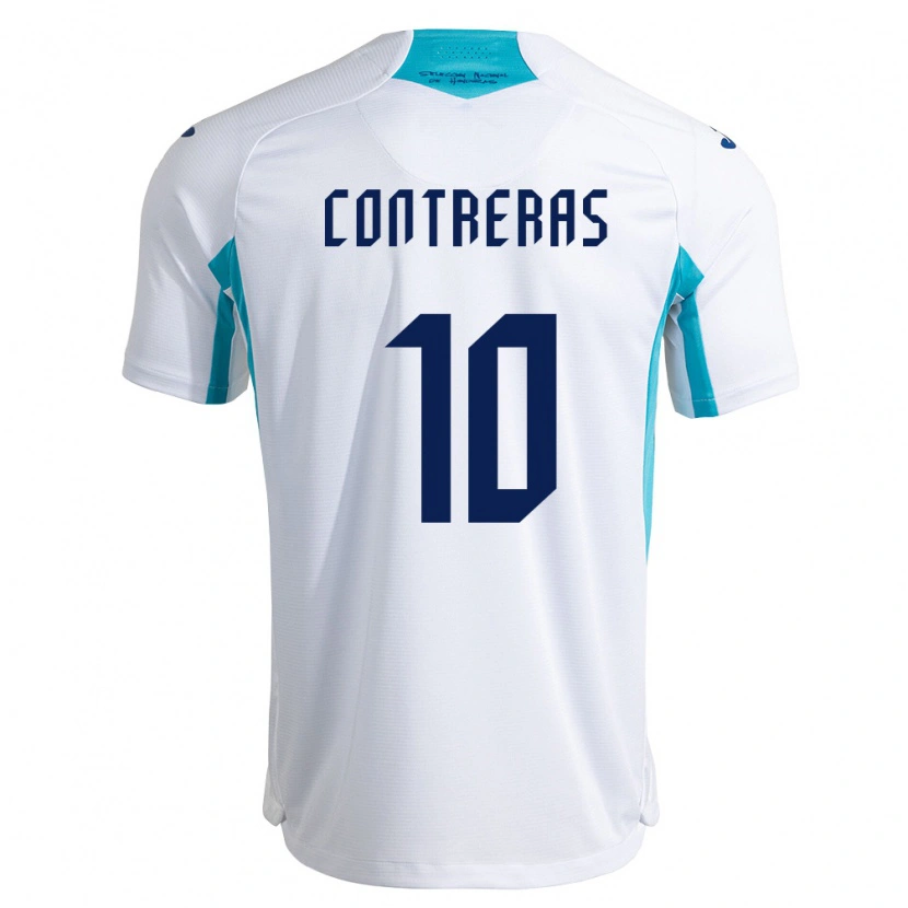 DanxenレディースホンジュラスJaidyn Contreras#10白 青 空色ホームシャツ26-28ジャージーユニフォーム