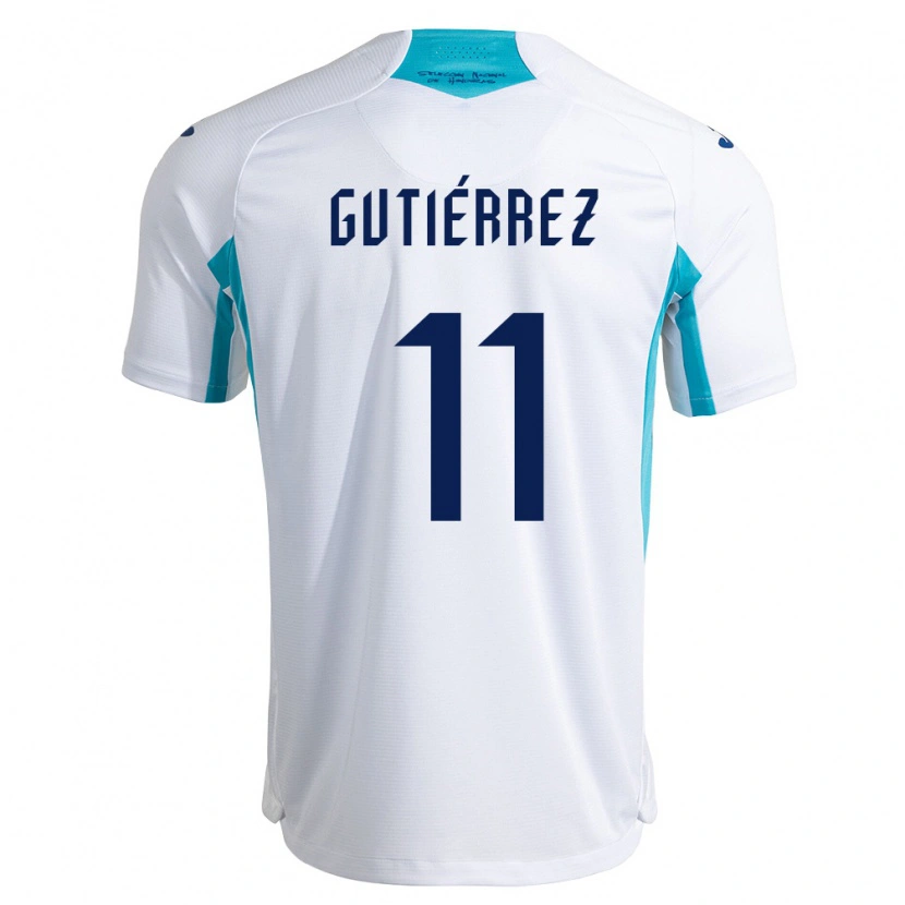 DanxenレディースホンジュラスJosé Gutiérrez#11白 青 空色ホームシャツ26-28ジャージーユニフォーム