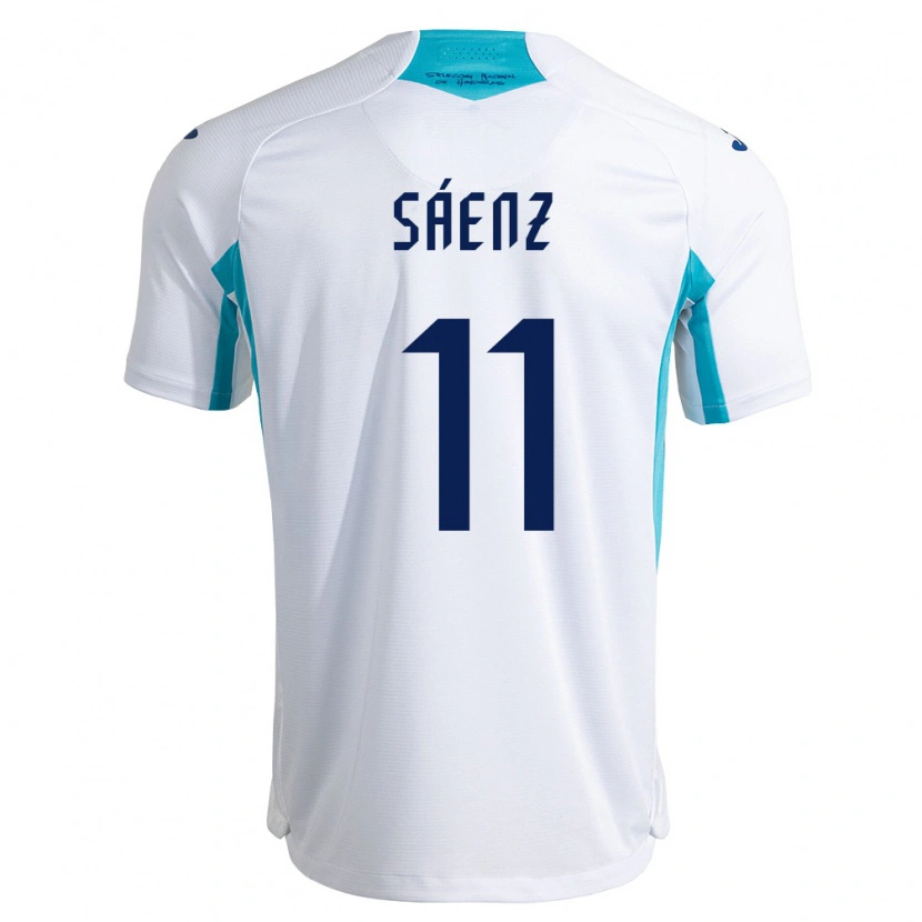 DanxenレディースホンジュラスBryan Sáenz#11白 青 空色ホームシャツ26-28ジャージーユニフォーム