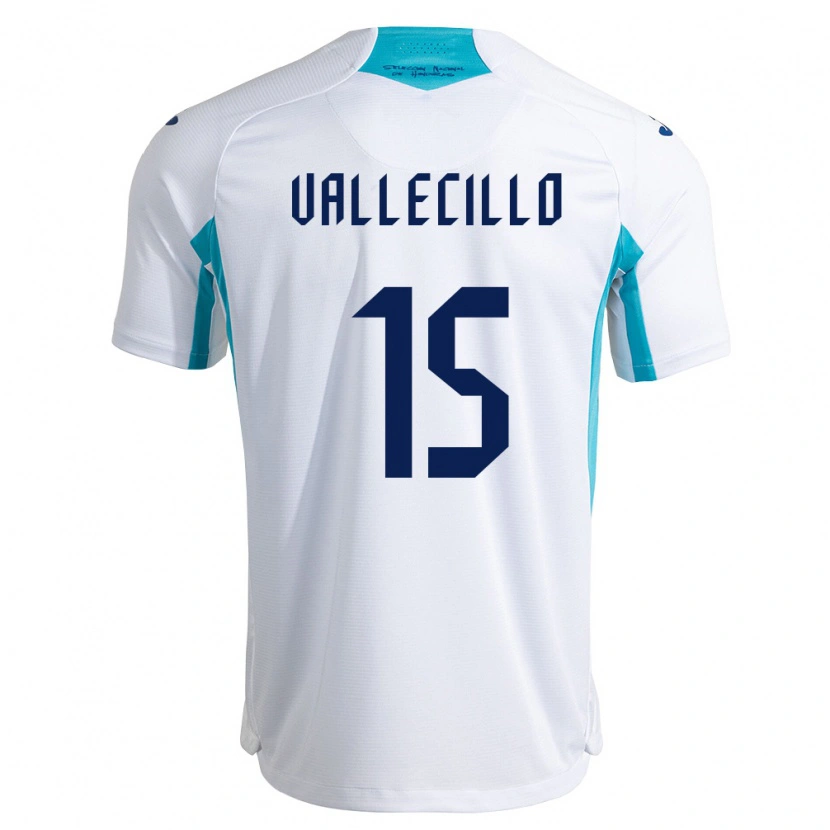 DanxenレディースホンジュラスEric Vallecillo#15白 青 空色ホームシャツ26-28ジャージーユニフォーム