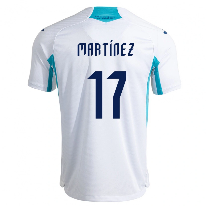 DanxenレディースホンジュラスJuan Martínez#17白 青 空色ホームシャツ26-28ジャージーユニフォーム