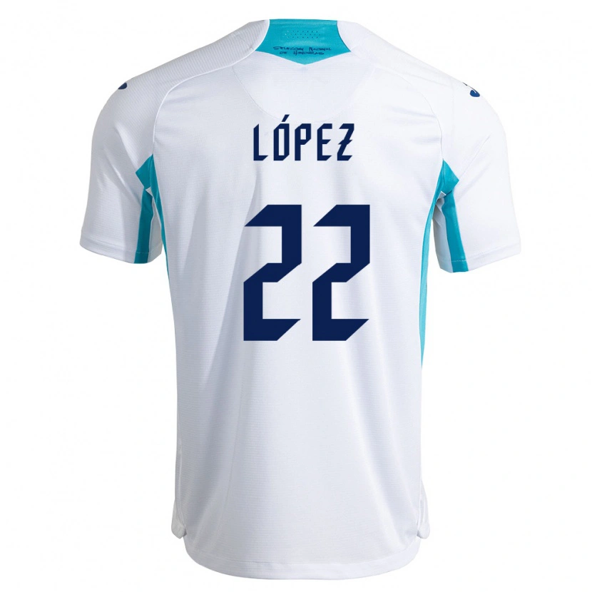 DanxenレディースホンジュラスLuis López#22白 青 空色ホームシャツ26-28ジャージーユニフォーム