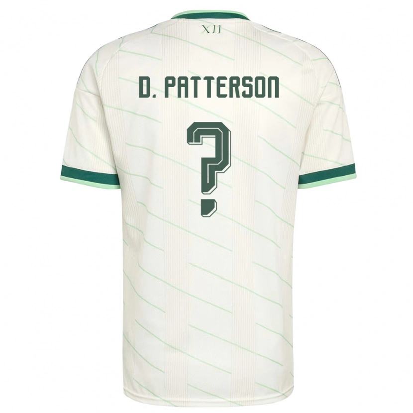 Danxenレディース北アイルランドDan Patterson#0白 緑アウェイシャツ26-28ジャージーユニフォーム