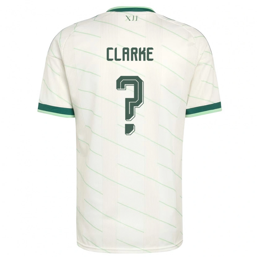 Danxenレディース北アイルランドDaniel Clarke#0白 緑アウェイシャツ26-28ジャージーユニフォーム